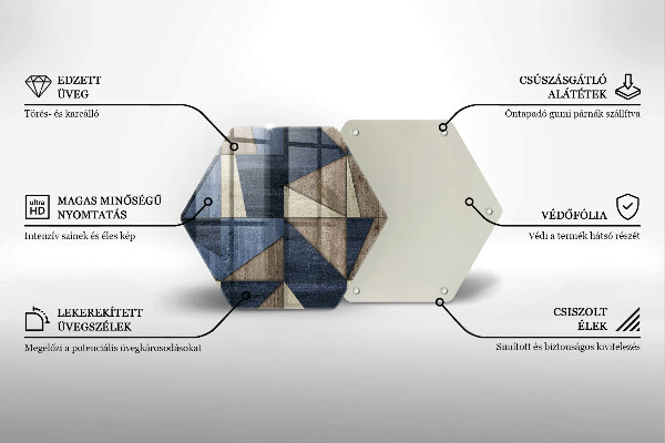 Skleněné krájecí prkénko Geometrické abstrakce