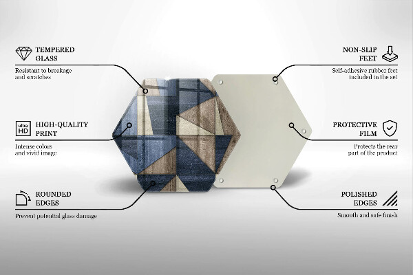 Skleněné krájecí prkénko Geometrické abstrakce