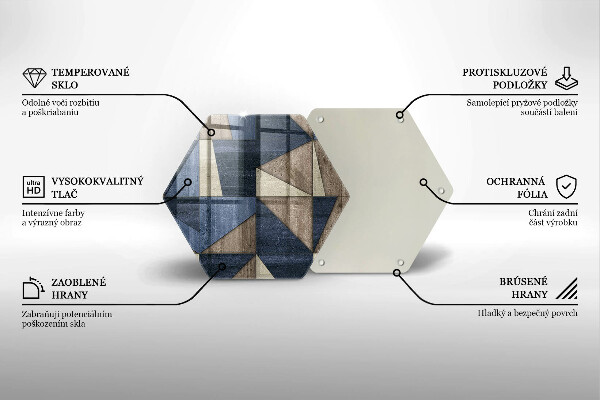 Skleněné krájecí prkénko Geometrické abstrakce