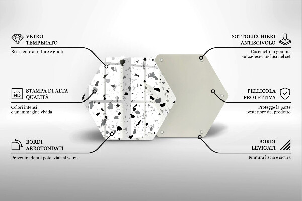 Skleněné krájecí prkénko Dekorativní kamenina