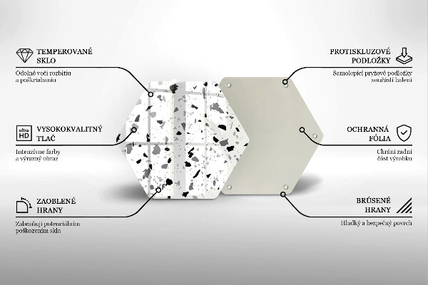 Skleněné krájecí prkénko Dekorativní kamenina