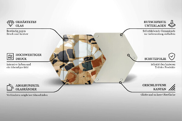 Skleněná deska do kuchyně Dekorativní kameny talíř