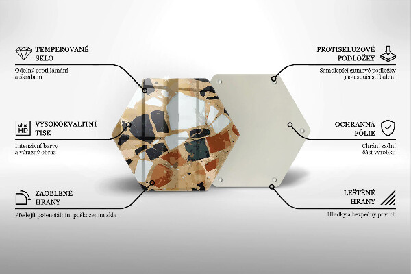 Skleněná deska do kuchyně Dekorativní kameny talíř