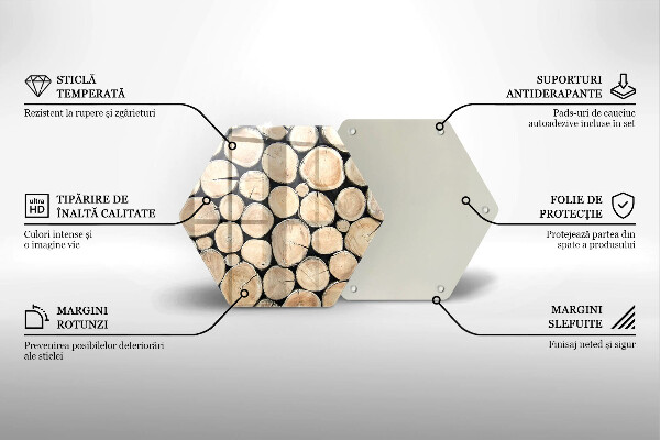 Skleněná deska do kuchyně Dřevěné kmeny stromů