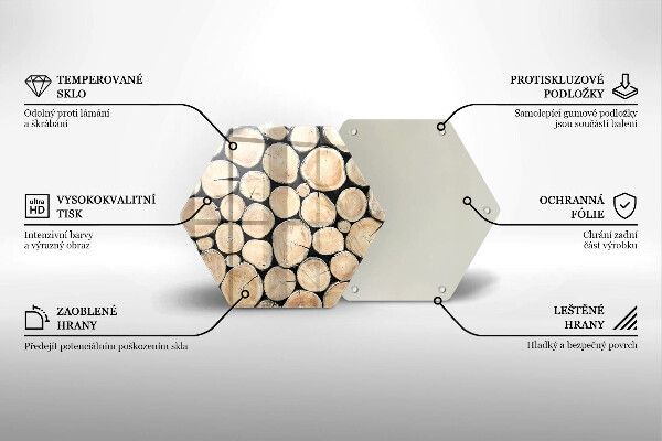 Skleněná deska do kuchyně Dřevěné kmeny stromů