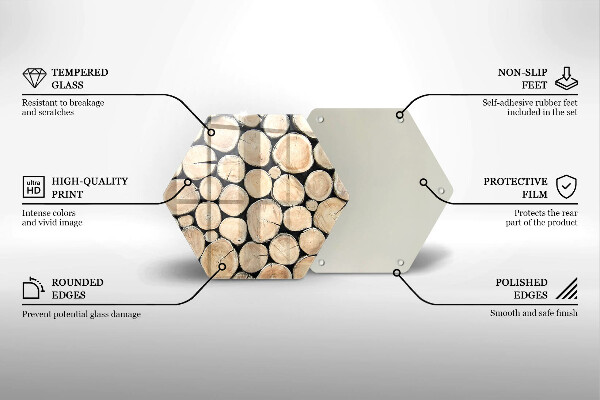 Skleněná deska do kuchyně Dřevěné kmeny stromů