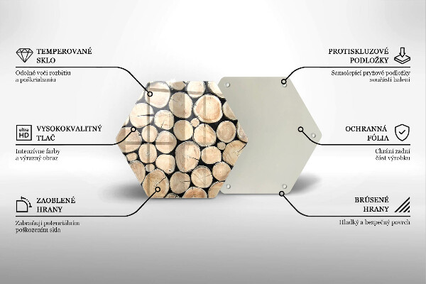 Skleněná deska do kuchyně Dřevěné kmeny stromů