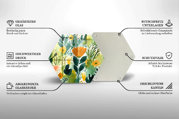 Skleněná deska do kuchyně Malované květiny