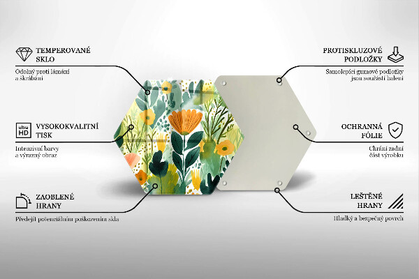 Skleněná deska do kuchyně Malované květiny