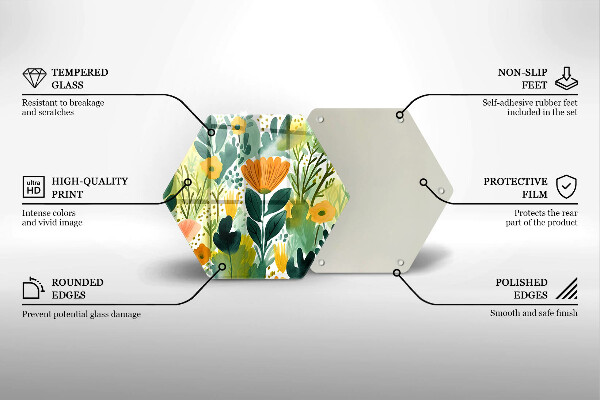 Skleněná deska do kuchyně Malované květiny