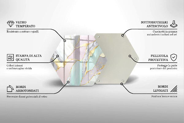 Skleněná deska do kuchyně Pastelový mramor