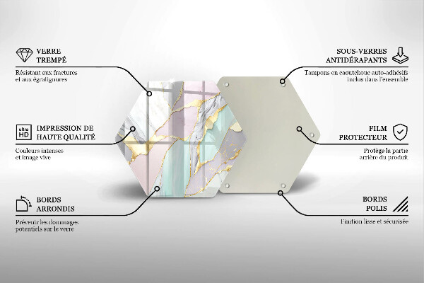 Skleněná deska do kuchyně Pastelový mramor