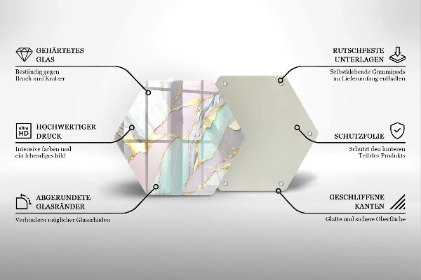Skleněná deska do kuchyně Pastelový mramor