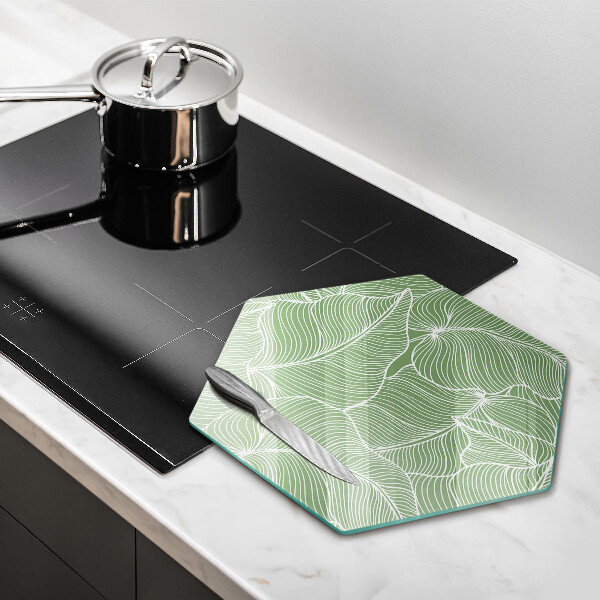 Skleněná deska do kuchyně Lineární listy
