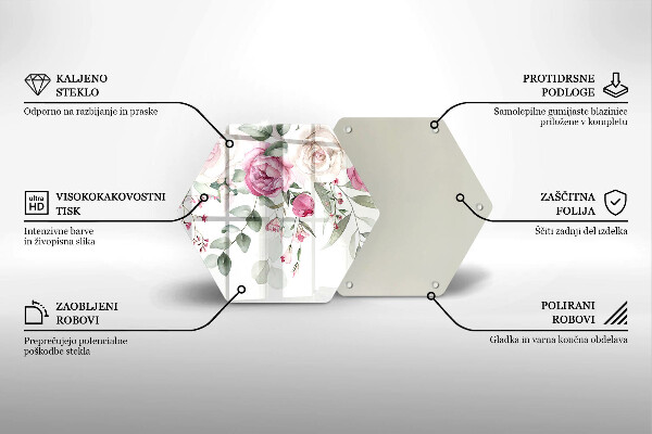 Skleněná deska do kuchyně Akvarel růže
