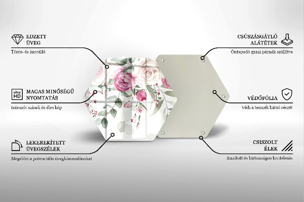 Skleněná deska do kuchyně Akvarel růže