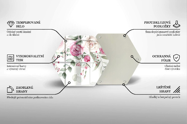 Skleněná deska do kuchyně Akvarel růže