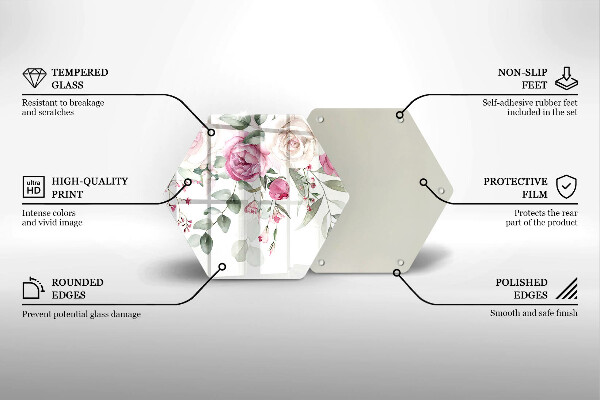 Skleněná deska do kuchyně Akvarel růže