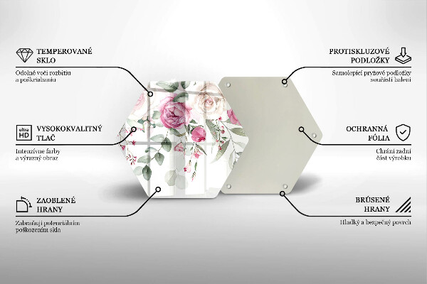 Skleněná deska do kuchyně Akvarel růže