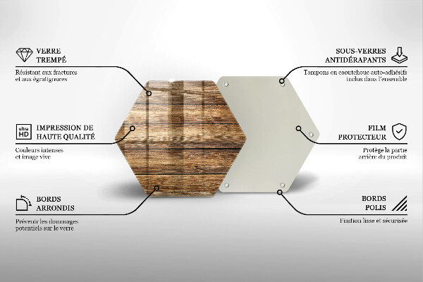 Skleněná deska do kuchyně Desky s texturou dřeva