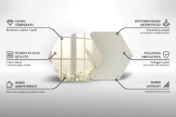 Skleněná deska do kuchyně Sádrové boho květiny