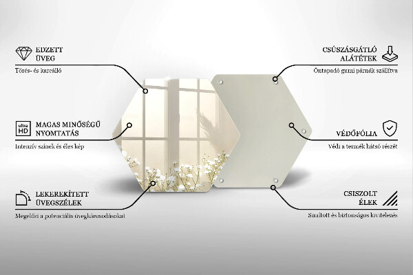 Skleněná deska do kuchyně Sádrové boho květiny