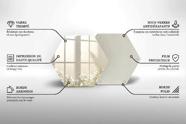 Skleněná deska do kuchyně Sádrové boho květiny