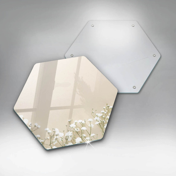 Skleněná deska do kuchyně Sádrové boho květiny