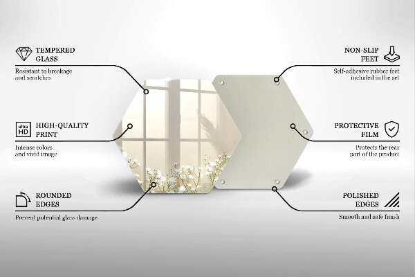 Skleněná deska do kuchyně Sádrové boho květiny