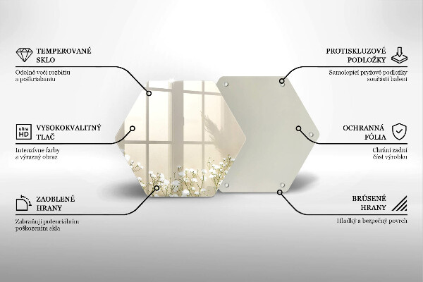 Skleněná deska do kuchyně Sádrové boho květiny