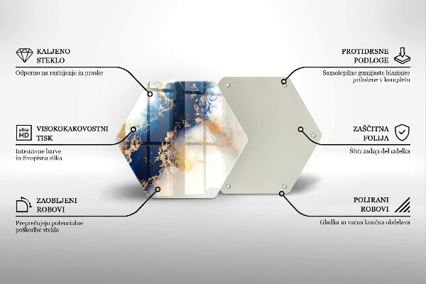 Skleněná deska do kuchyně Abstrakce s modrou