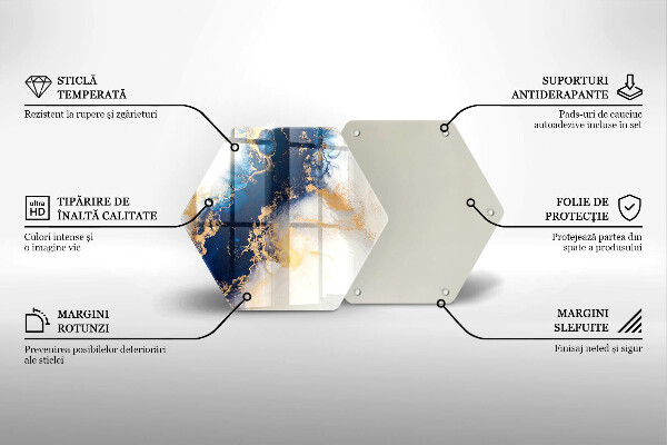 Skleněná deska do kuchyně Abstrakce s modrou