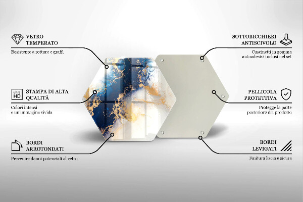 Skleněná deska do kuchyně Abstrakce s modrou
