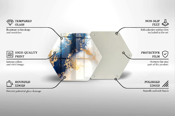 Skleněná deska do kuchyně Abstrakce s modrou