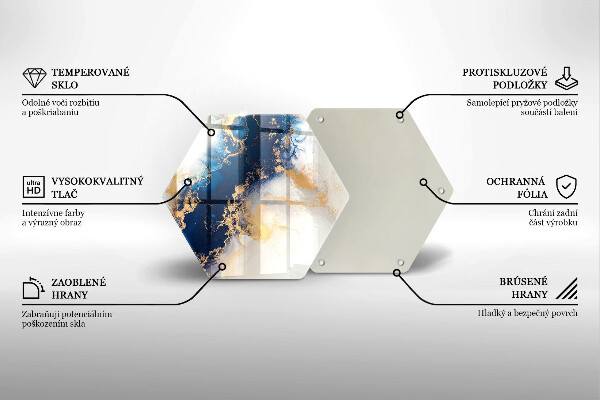 Skleněná deska do kuchyně Abstrakce s modrou