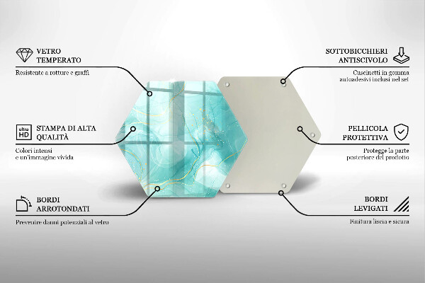 Skleněná deska do kuchyně Modrá a zlatá abstrakce