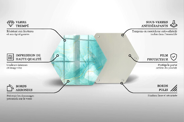 Skleněná deska do kuchyně Modrá a zlatá abstrakce