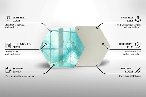 Skleněná deska do kuchyně Modrá a zlatá abstrakce