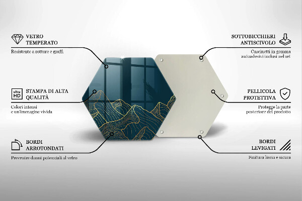 Skleněná krájecí deska Abstraktní hory