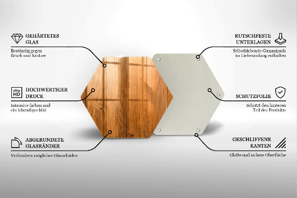 Skleněná krájecí deska Dřevěná prkna