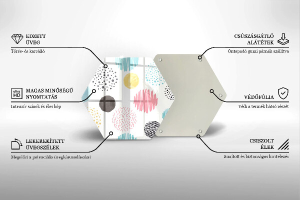 Skleněná krájecí deska Malované tvary
