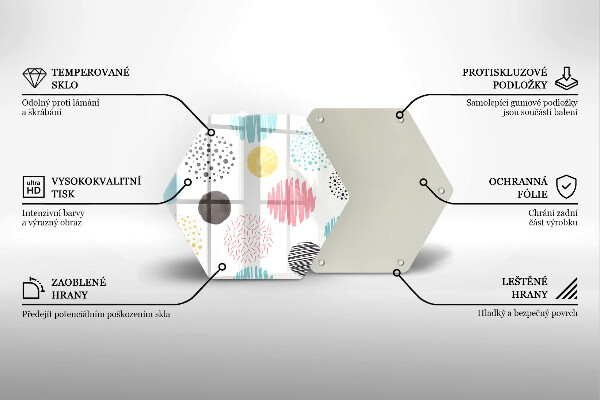 Skleněná krájecí deska Malované tvary