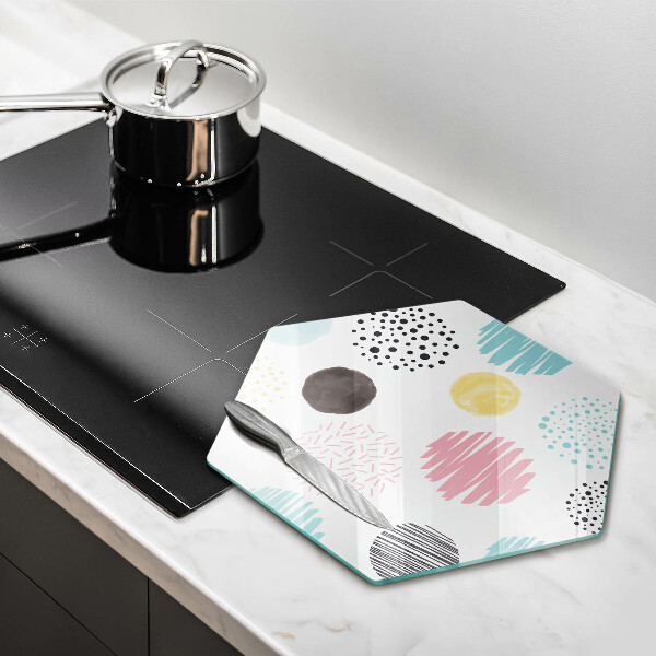 Skleněná krájecí deska Malované tvary