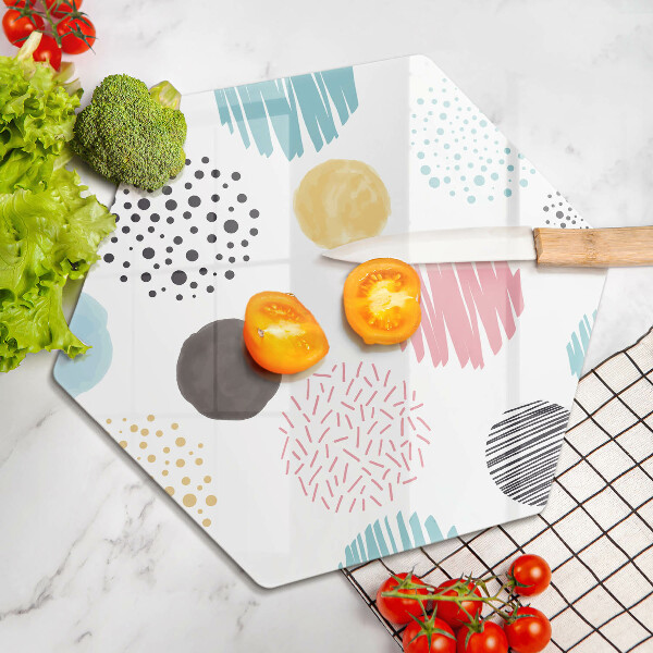 Skleněná krájecí deska Malované tvary