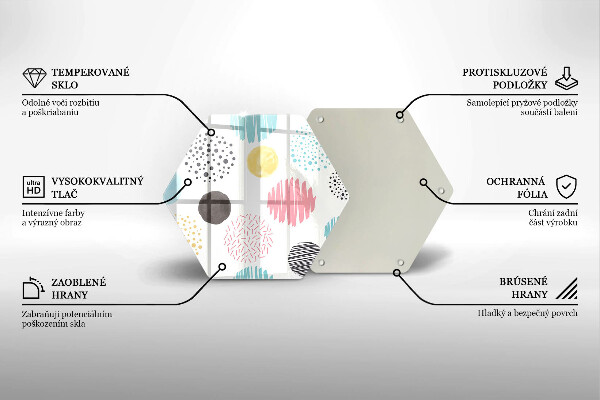 Skleněná krájecí deska Malované tvary