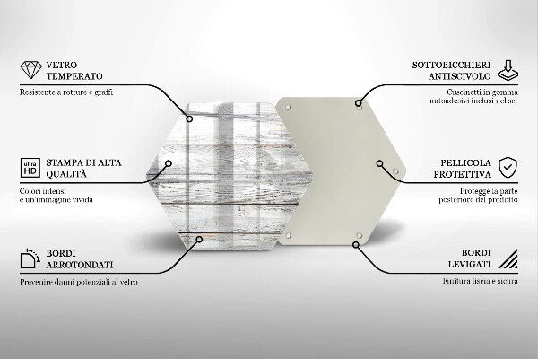 Skleněná krájecí deska Světlé dřevěné desky