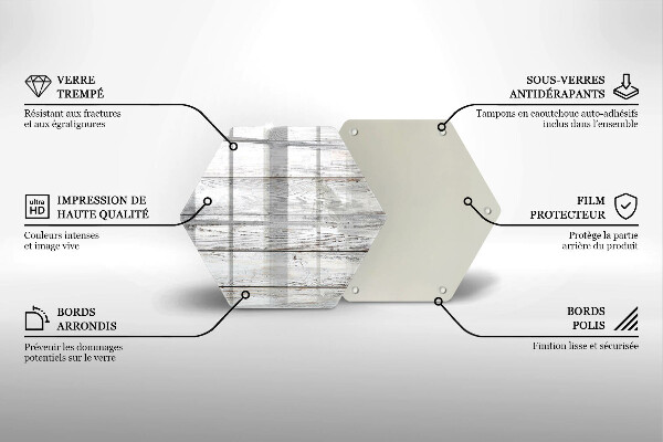 Skleněná krájecí deska Světlé dřevěné desky
