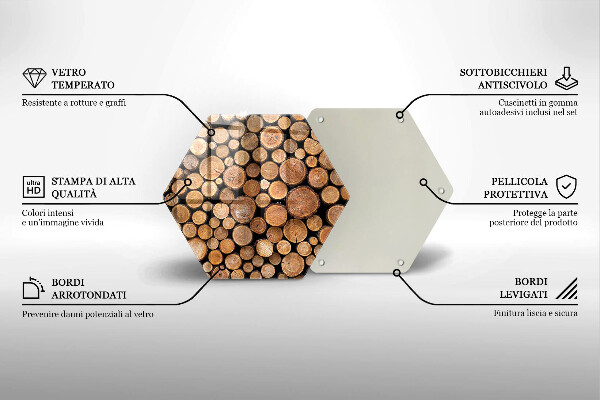 Skleněná krájecí deska Kmeny stromů