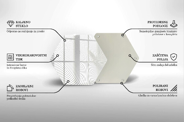 Skleněná krájecí deska Moderní čáry vzor