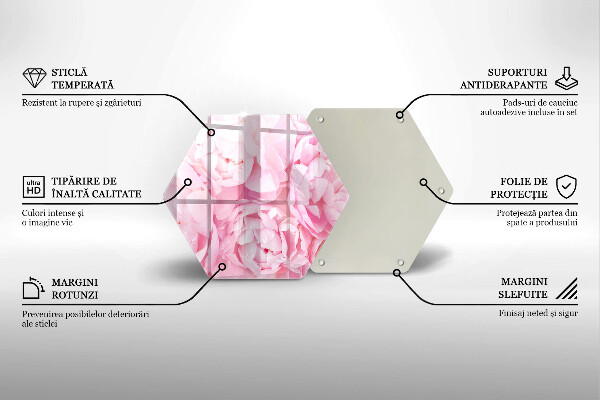 Skleněná krájecí deska Jemné pivoňky